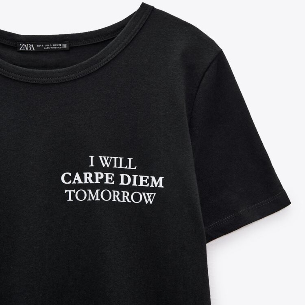 NWT Zara Graphic Slogan Tee